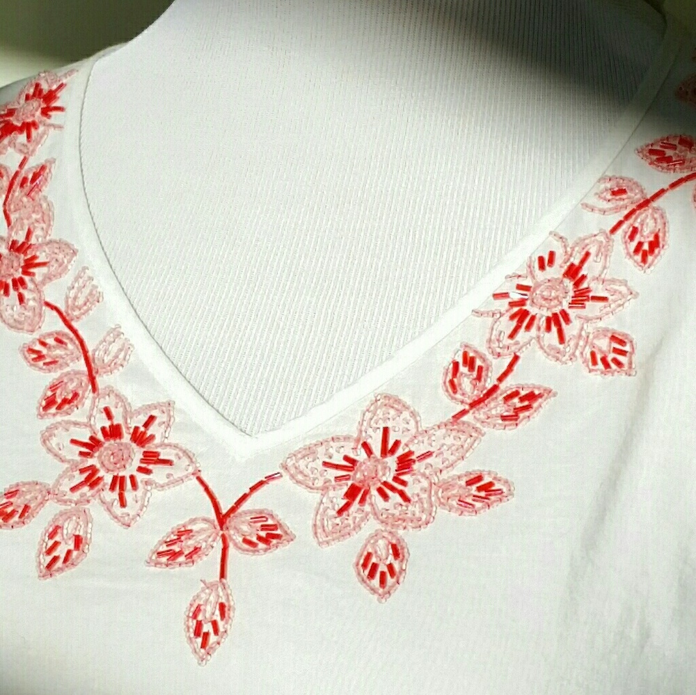 Liz Claiborne beaded flower cover-up.